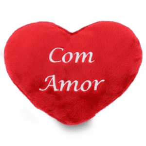 Coração de Pelúcia 25X28 cm - Com Amor Vermelho
